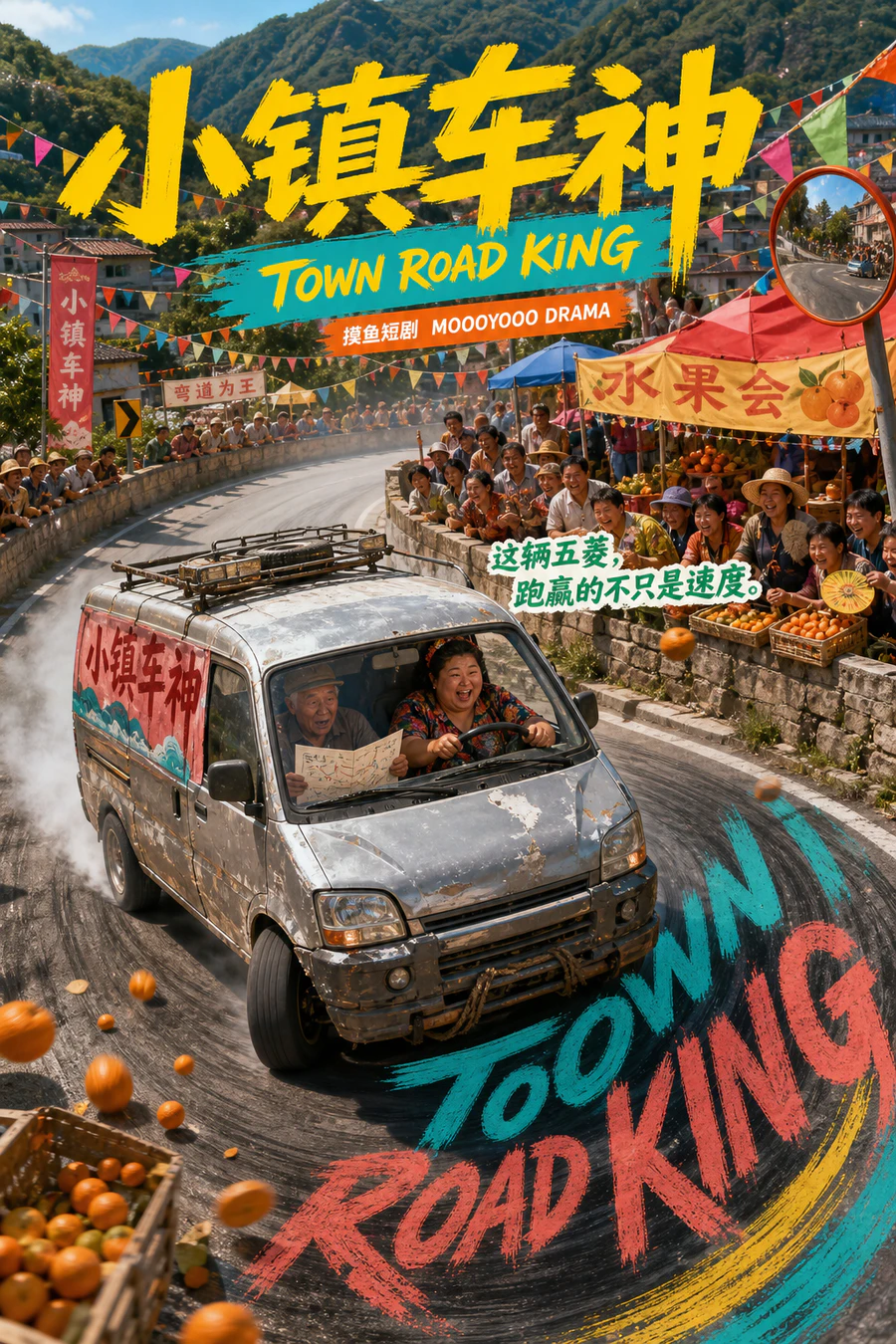 小镇车神概念海报